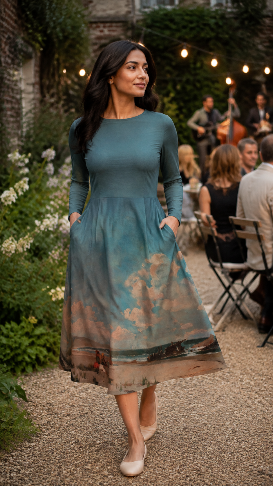 Nantasket Beach Long-Sleeve Midi Dress