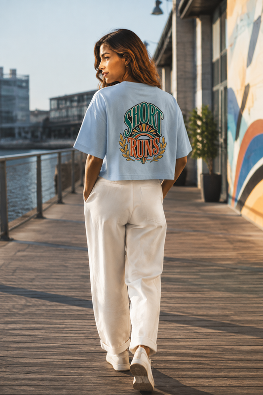 Short Runs Women's Garment Dye Crop Tee