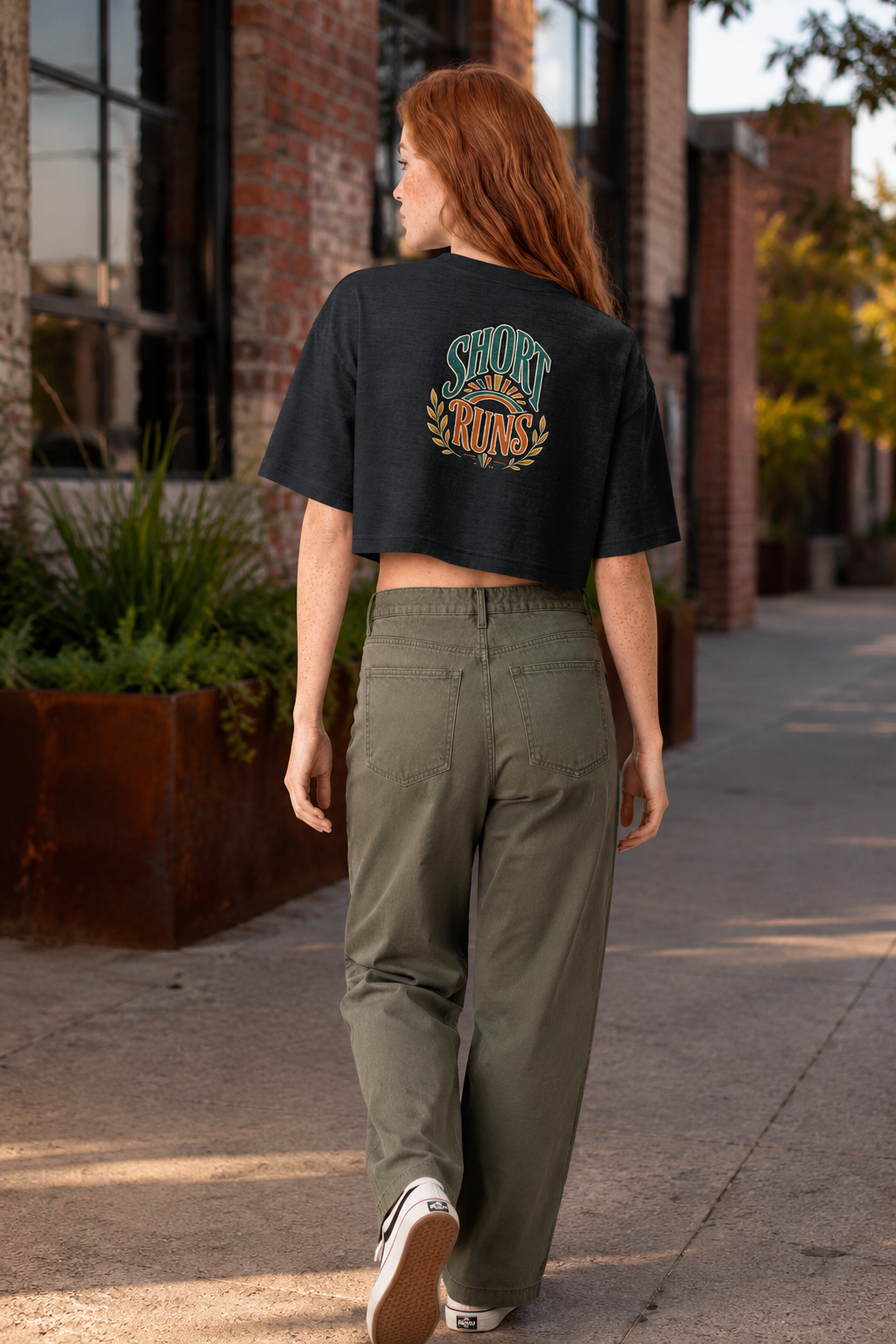 Short Runs Women's Garment Dye Crop Tee