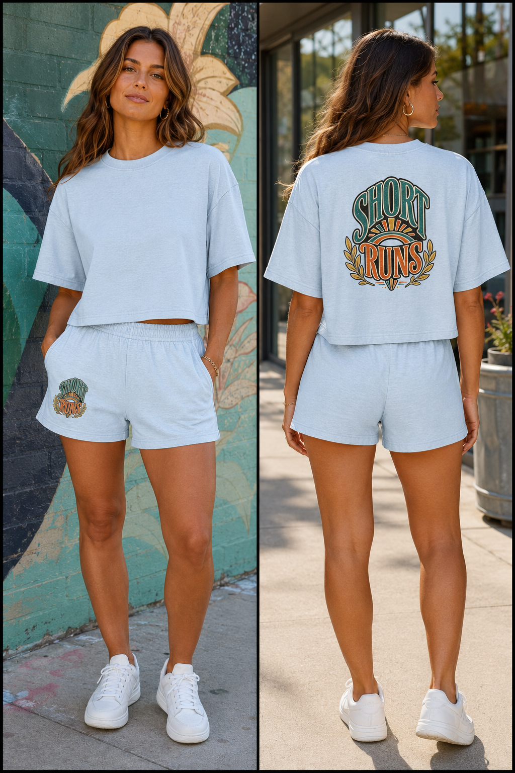 Short Runs Women's Garment Dye Crop Tee