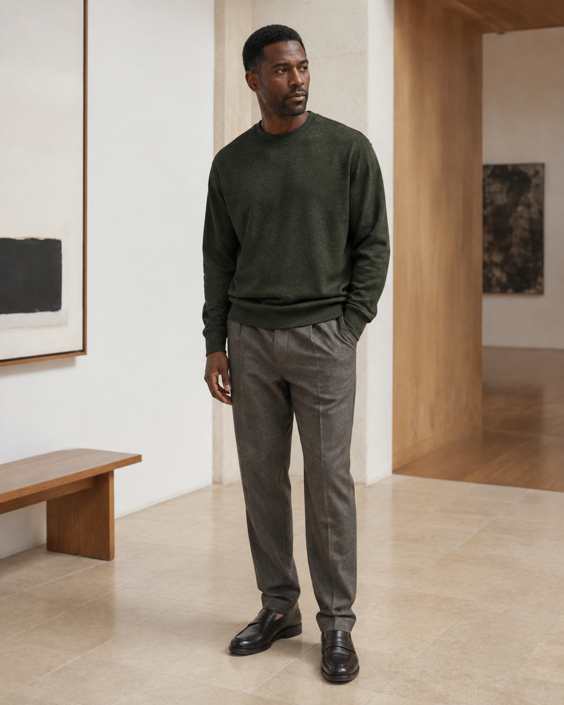 Atelier Mélange — Forest Ink Oversized Cotton Sweatshirt