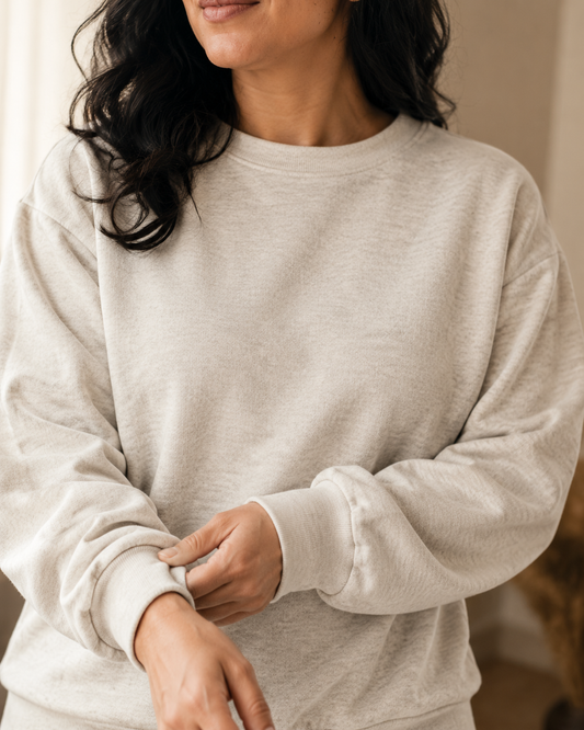 Atelier Mélange — Oat Stone Oversized Cotton Sweatshirt