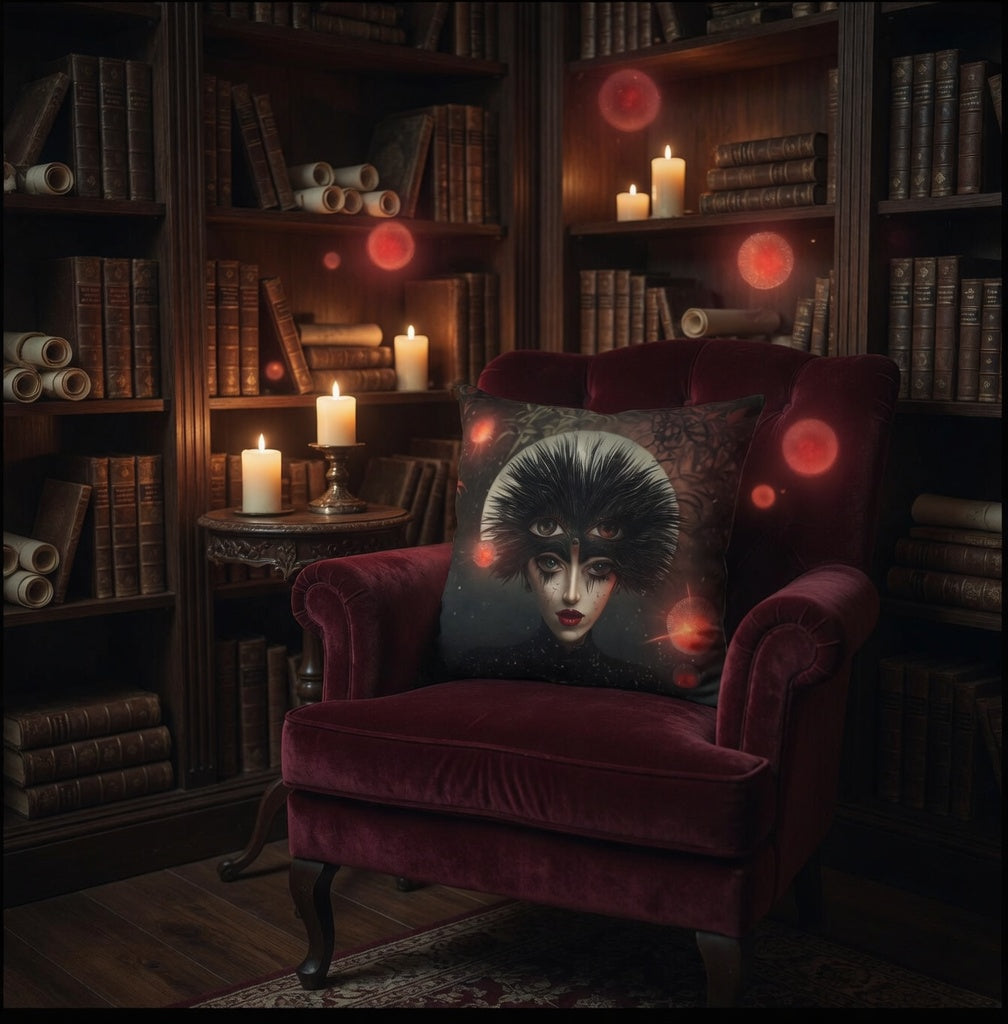 Eclipse of the Inner Eye Surreal Art Premium Pillow