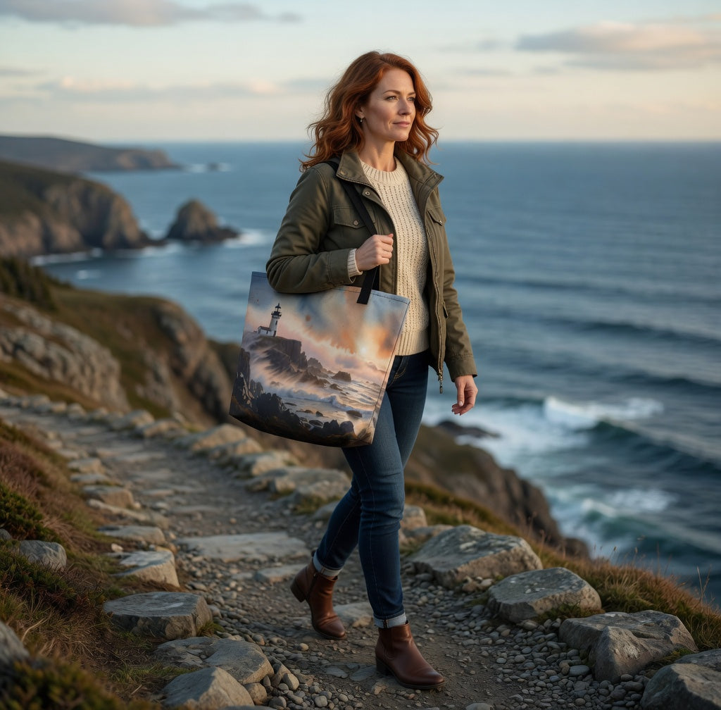 Romantic Dawn | Newfoundland Lighthouse Art Tote Bag | Bullfrog Prints Canada