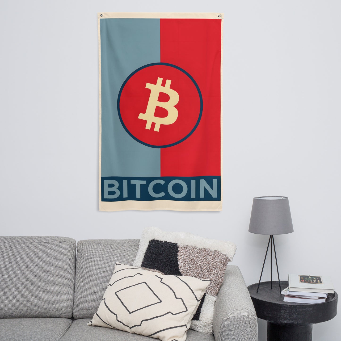 Hope Reimagined Bitcoin Wall Flag - Bullfrog Prints Canada