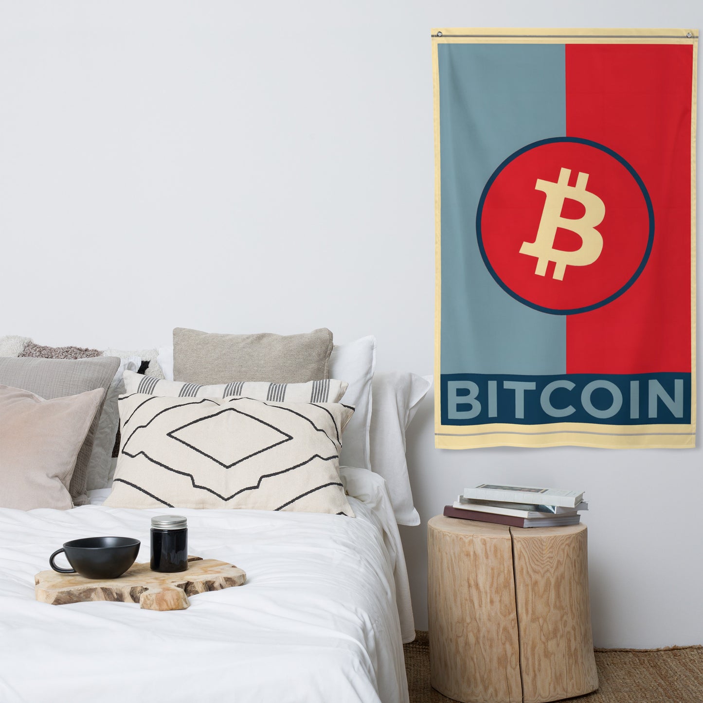 Hope Reimagined Bitcoin Wall Flag - Bullfrog Prints Canada