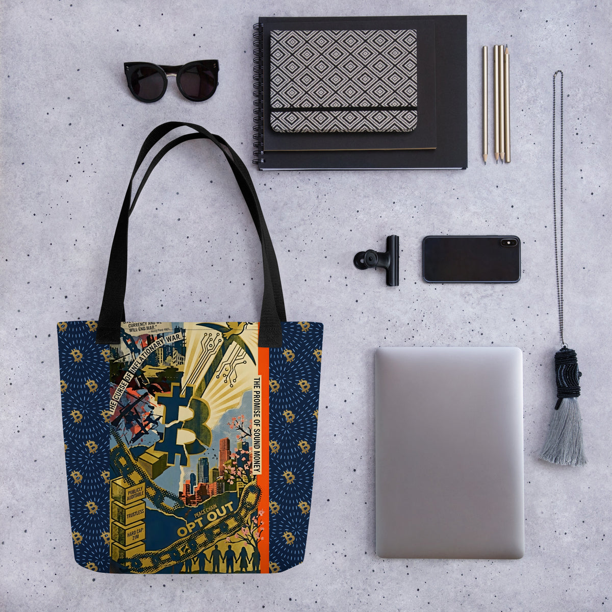 Opt Out Bitcoin Art Tote Bag