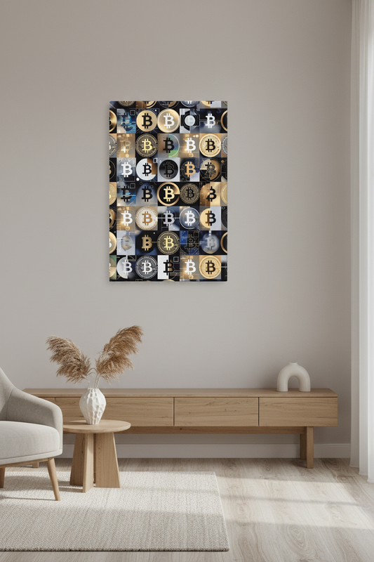 Bitcoin Grid Canvas Lifestyle