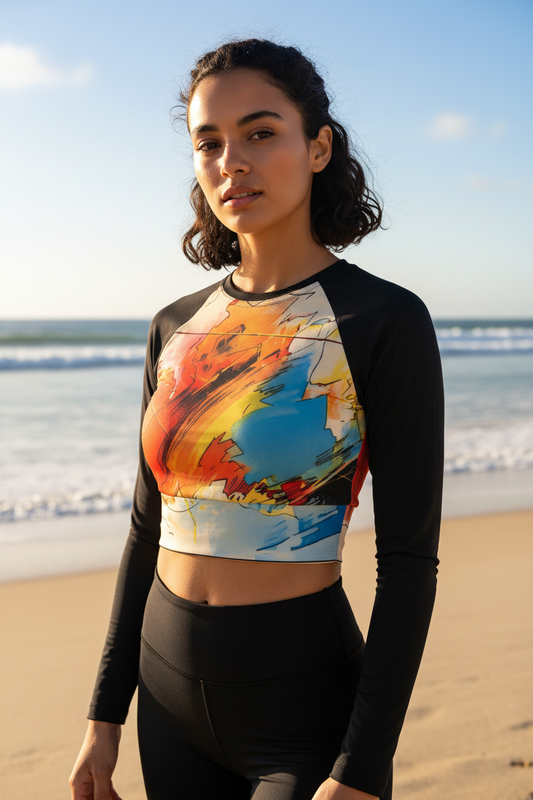 Comic Clash Crop Top Beach Lifestyle - Swimwear Fit