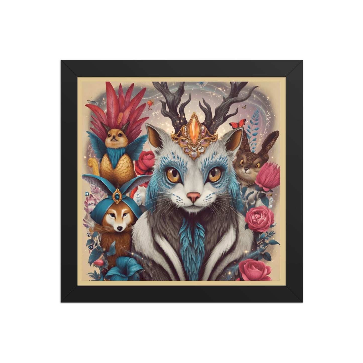 Royal Creatures Crowned Guardian Fantasy Art Framed Poster - Bullfrog Prints Canada