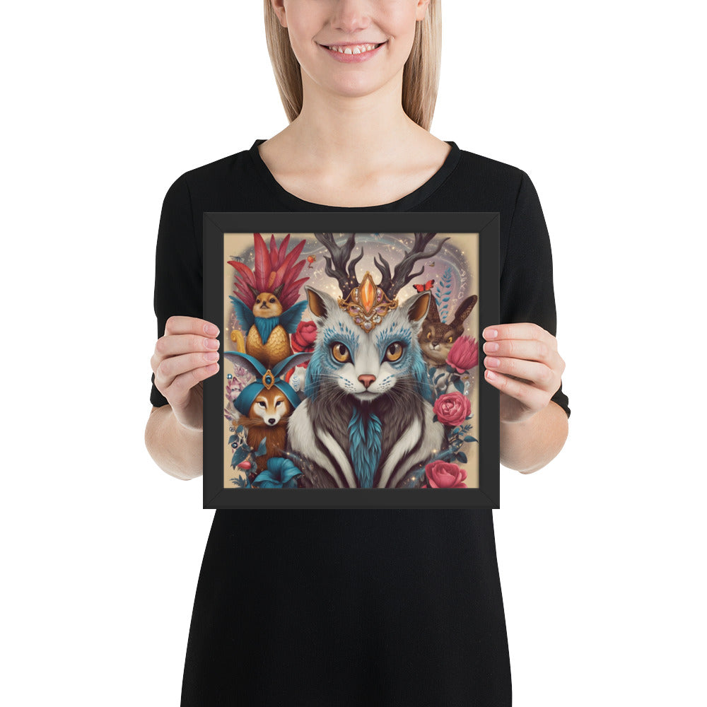 Royal Creatures Crowned Guardian Fantasy Art Framed Poster - Bullfrog Prints Canada