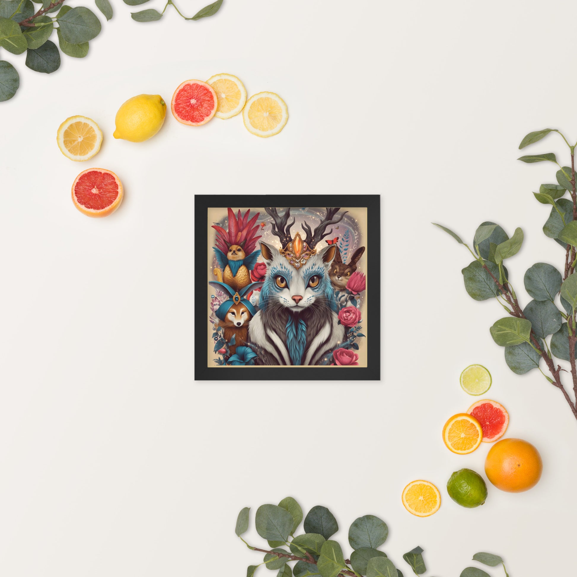 Royal Creatures Crowned Guardian Fantasy Art Framed Poster - Bullfrog Prints Canada