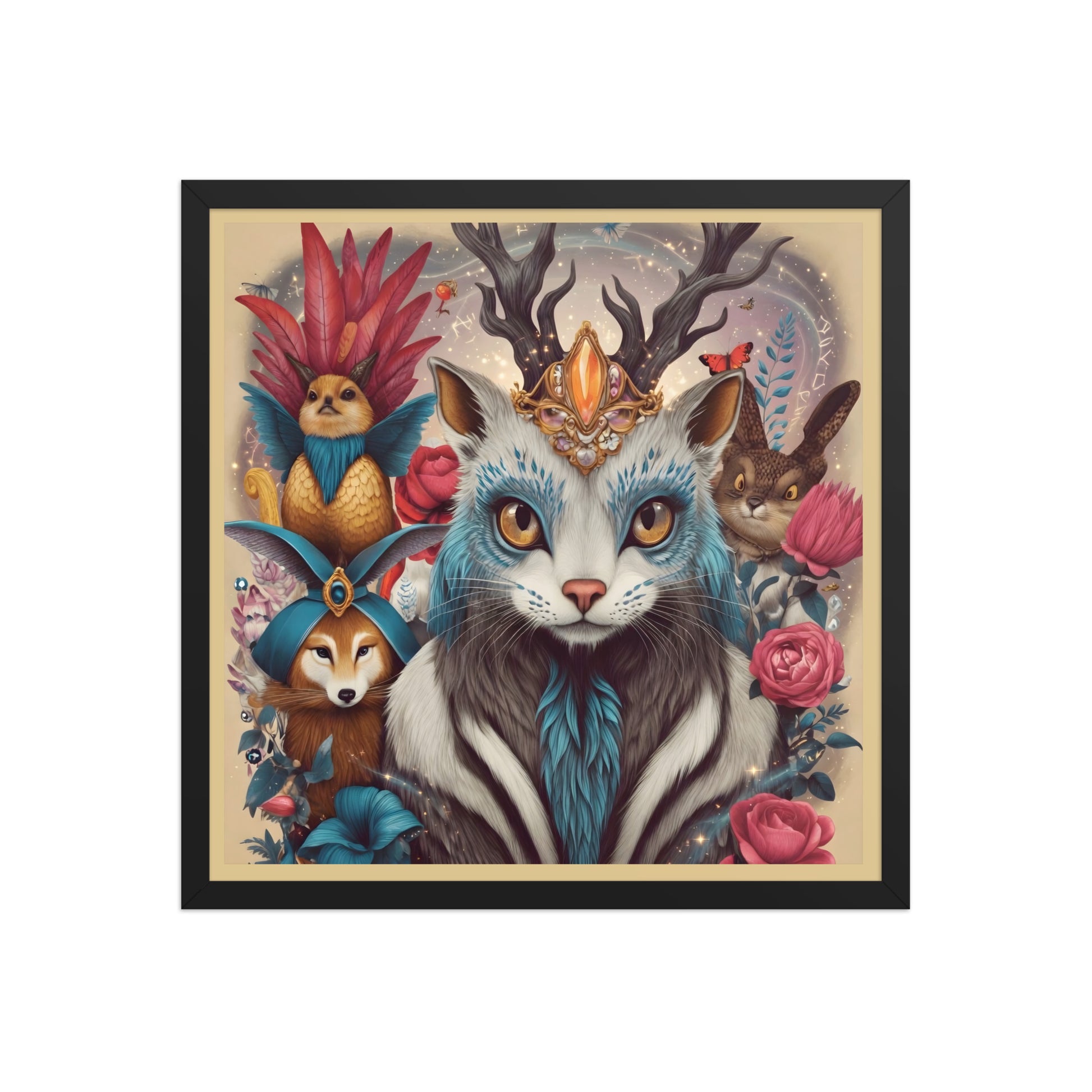 Royal Creatures Crowned Guardian Fantasy Art Framed Poster - Bullfrog Prints Canada