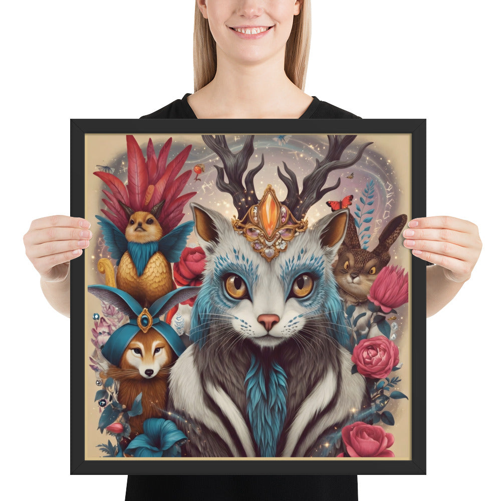 Royal Creatures Crowned Guardian Fantasy Art Framed Poster - Bullfrog Prints Canada
