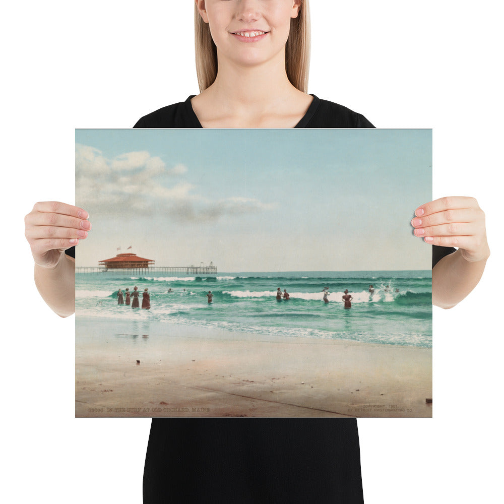 1901 Old Orchard Beach Pier Scene Matte Poster - Bullfrog Prints Canada