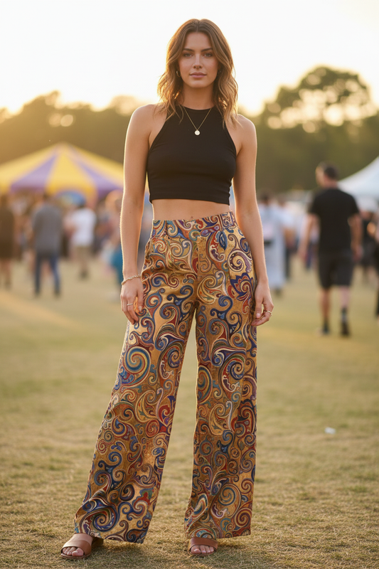 Golden Paisley Pants — Festival