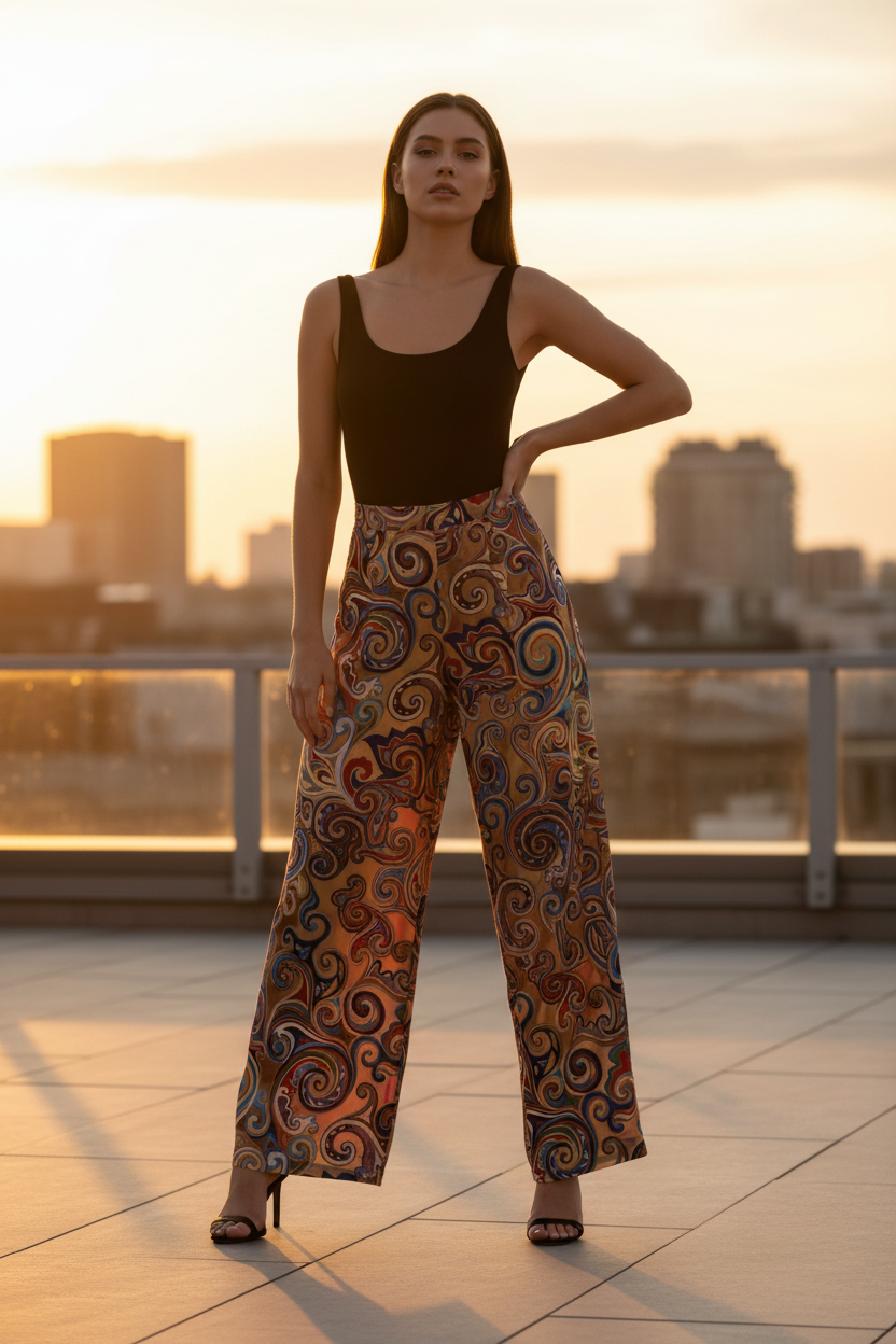 Golden Paisley Pants — Rooftop Editorial