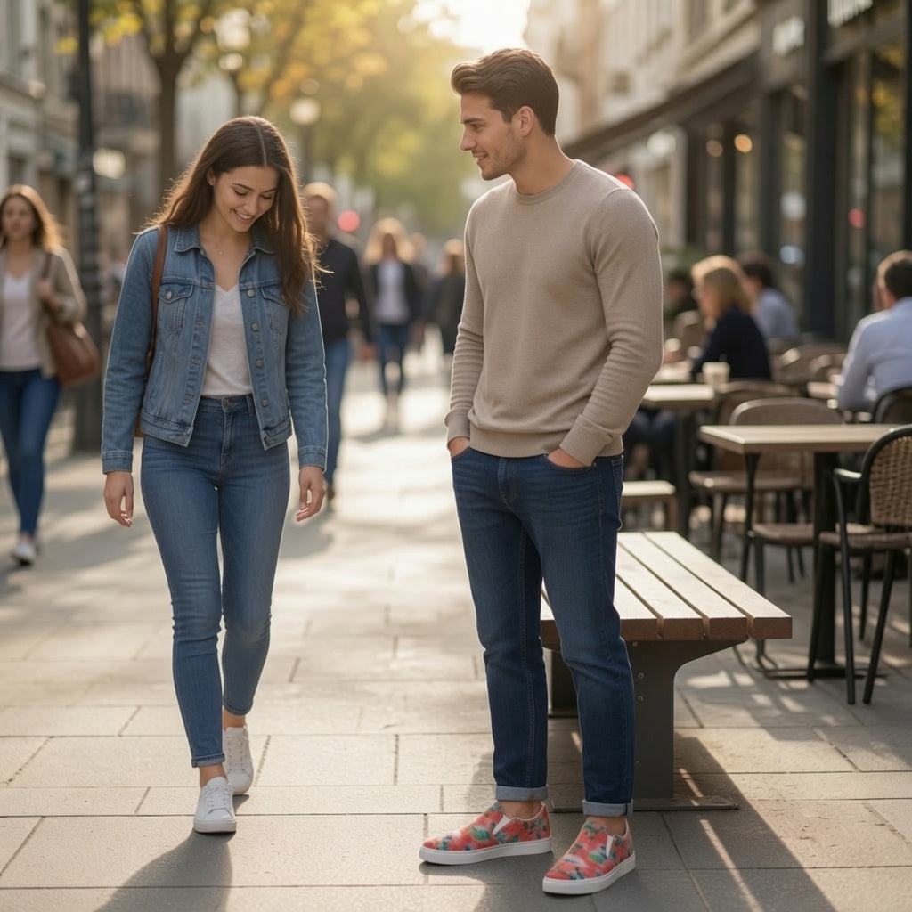 Chaussures slip-on en toile hawaïennes emblématiques pour hommes des années 90