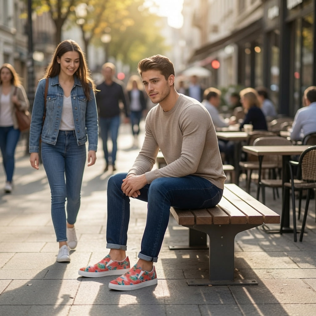 Chaussures slip-on en toile hawaïennes emblématiques pour hommes des années 90