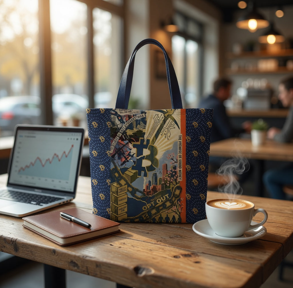 Opt Out Graphic Anti-System Statement Carryall Tote Bag - Bullfrog Prints Canada