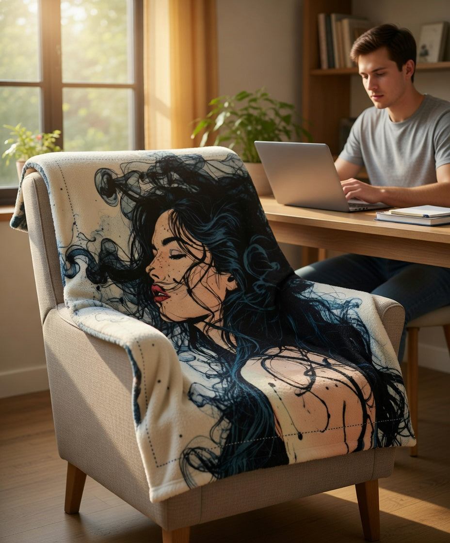 Wild Serenity Throw Blanket | Elegant Feminine Art Home Decor | Bullfrog Prints Canada
