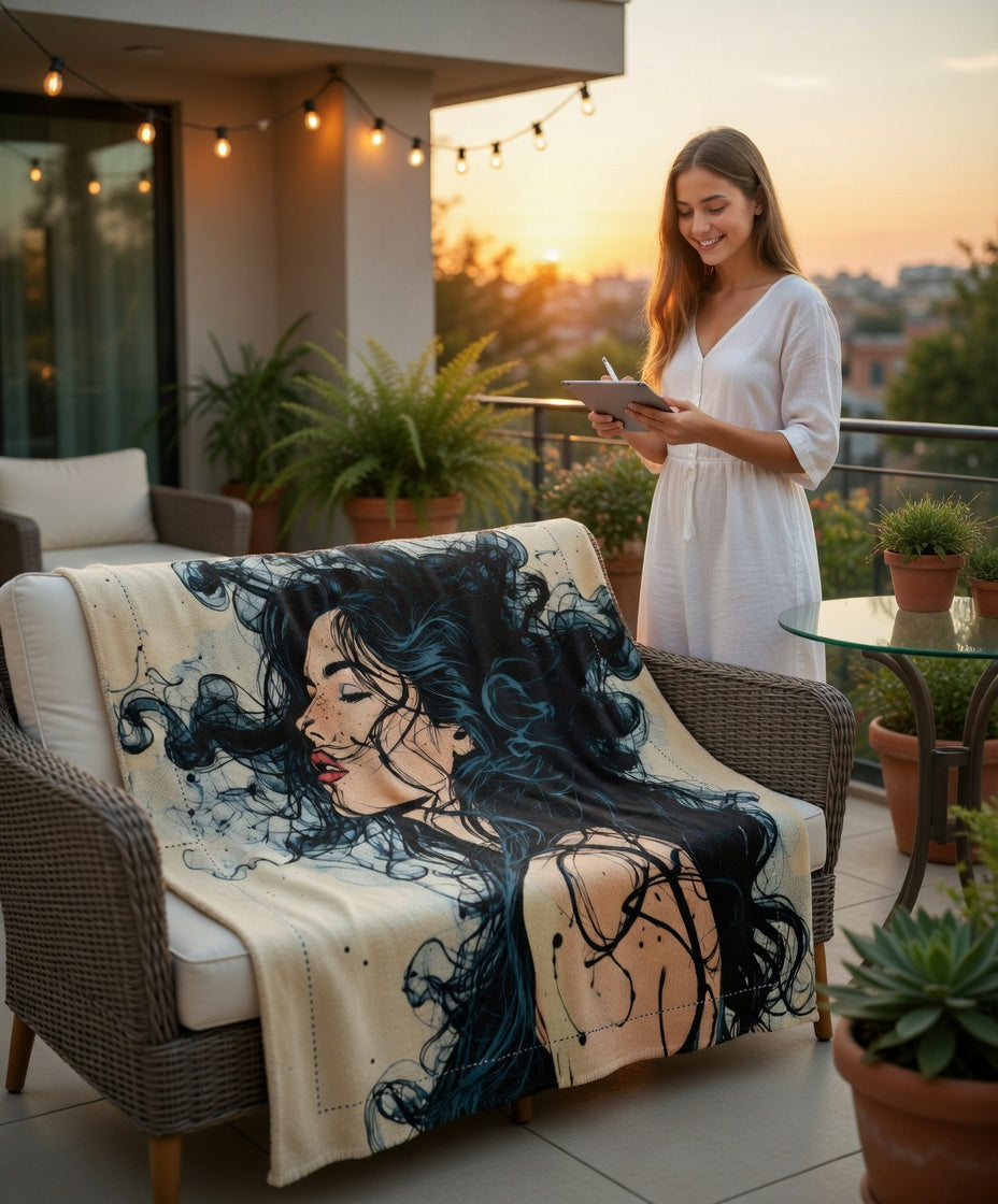 Wild Serenity Throw Blanket | Elegant Feminine Art Home Decor | Bullfrog Prints Canada