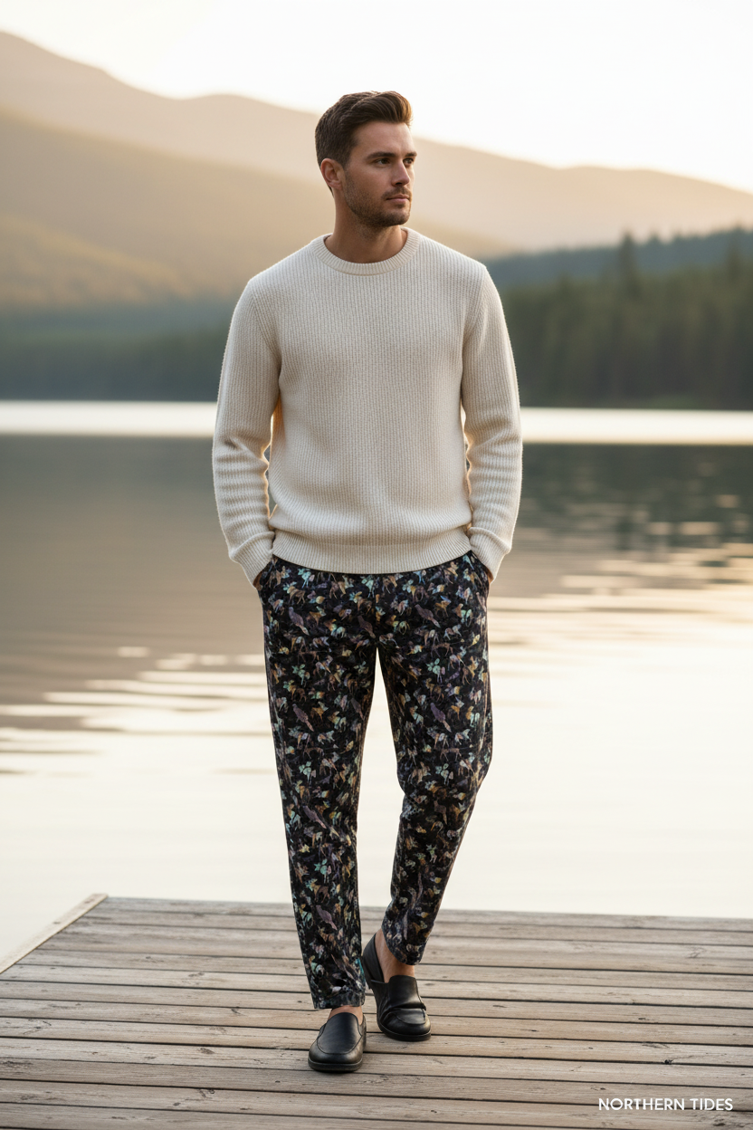 Male lakeside mockup