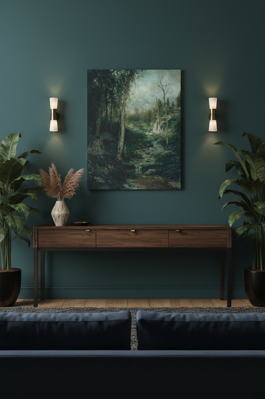 Moonlit Forest Path - Living Room