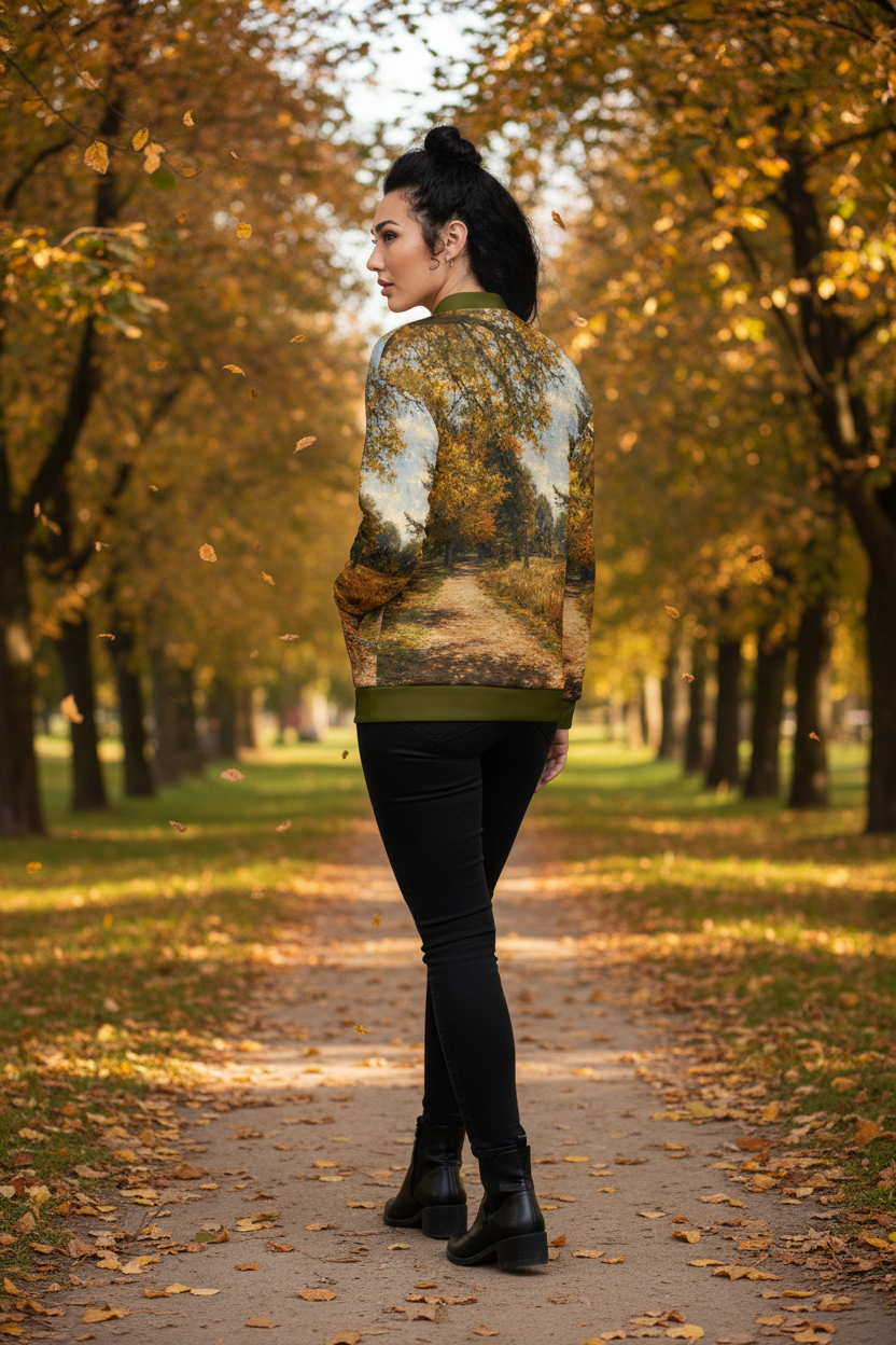 Path Into September Bomber Jacket Female Model