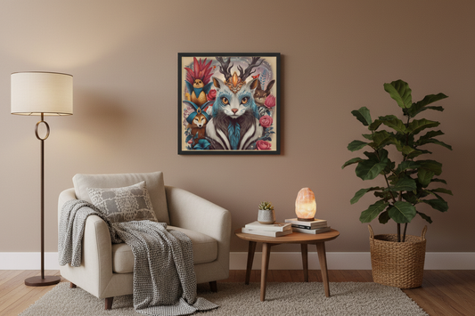 Royal Creatures Crowned Guardian Fantasy Art Framed Poster - Bullfrog Prints Canada