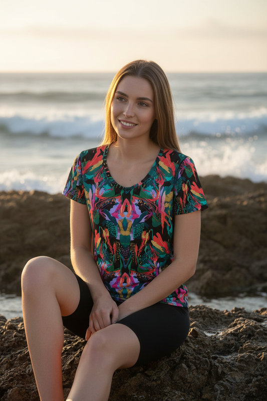 Tide Pool Athletic T-Shirt Petite Model