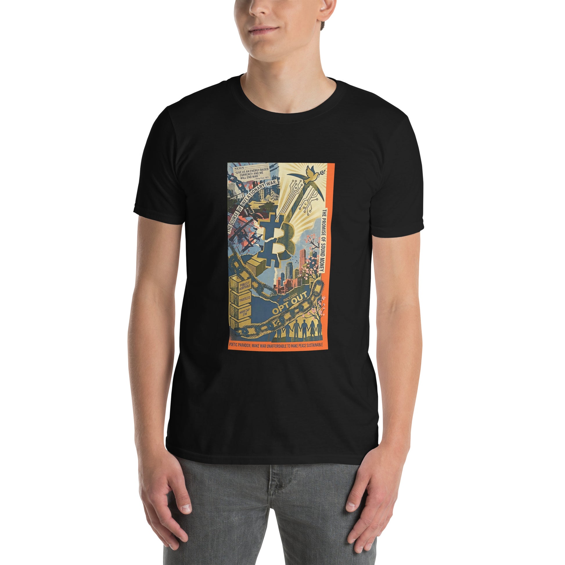 Bitcoin Opt-Out Unisex Short-Sleeve T-Shirt - Bullfrog Prints Canada