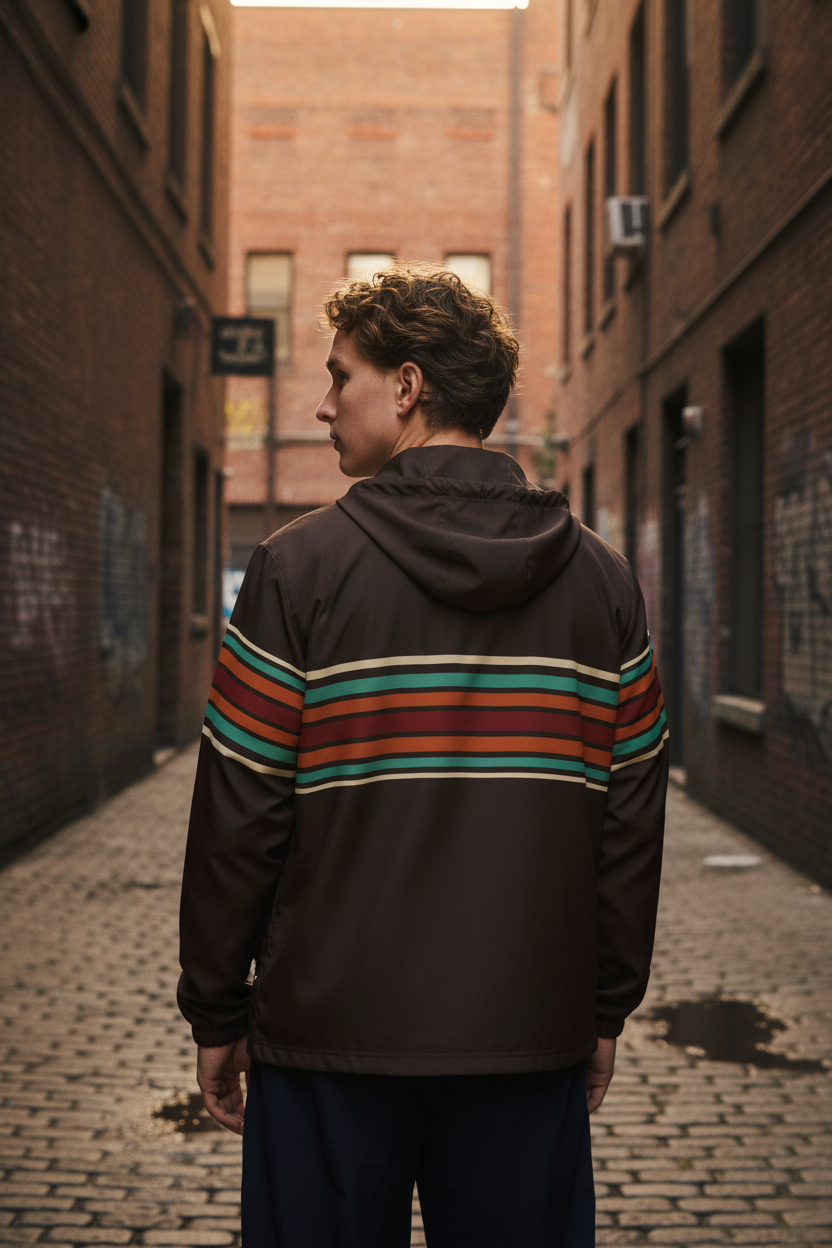 Vintage Brown Signal Windbreaker - Back Lifestyle