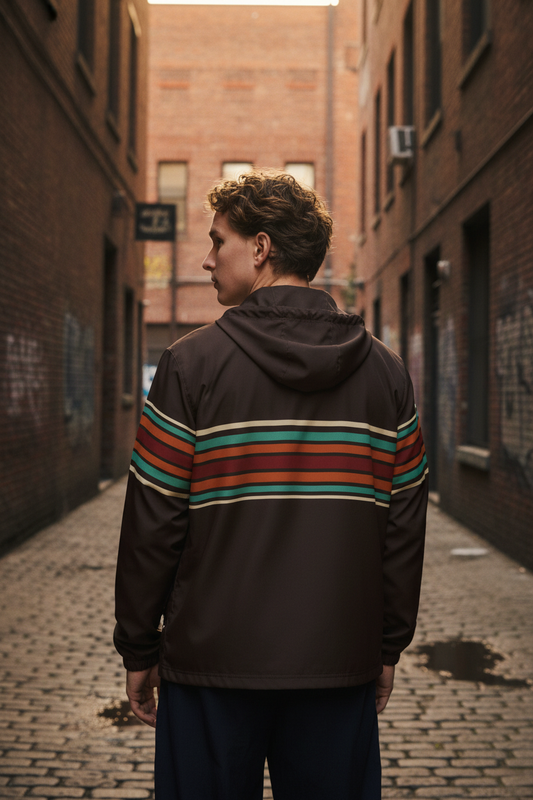 Vintage Brown Signal Windbreaker - Back Lifestyle