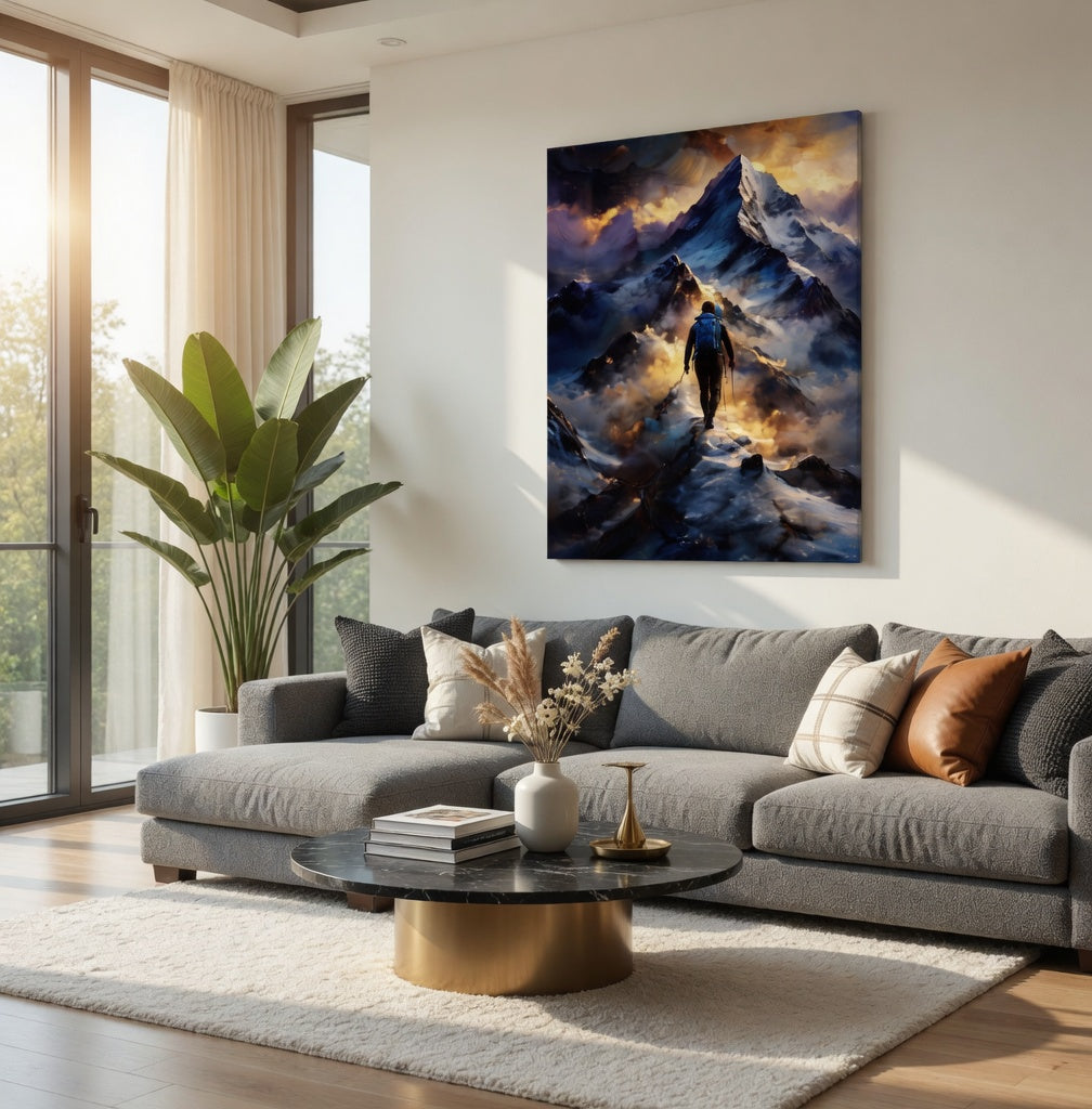 Celestial Ascent Canvas Print | Abstract Mountain Wall Art | Bullfrog Prints Canada